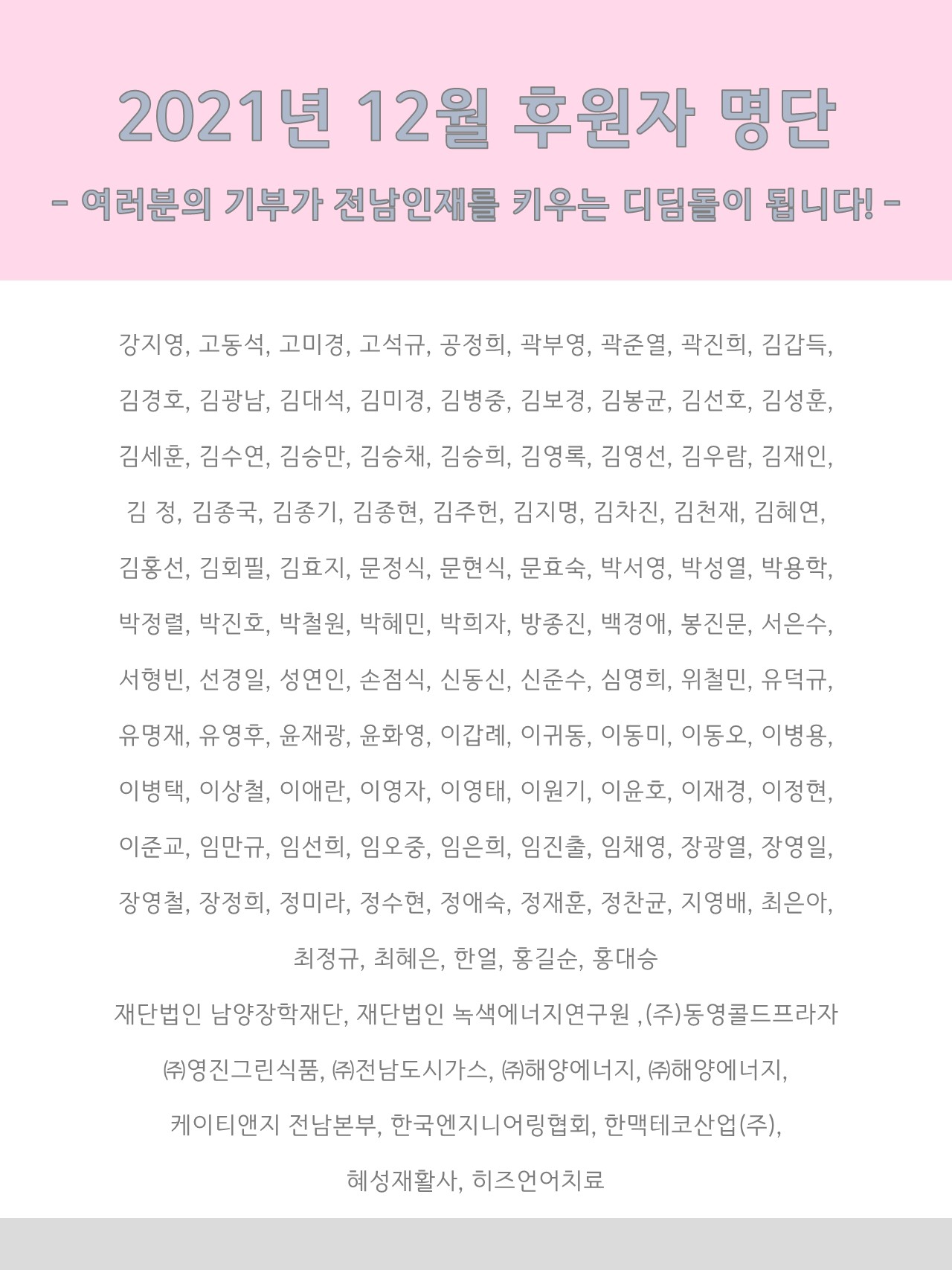 2021년 12월 후원자 명단 1