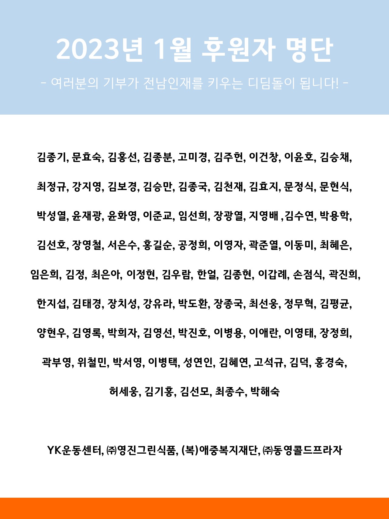 2023년 1월 후원자 명단 1