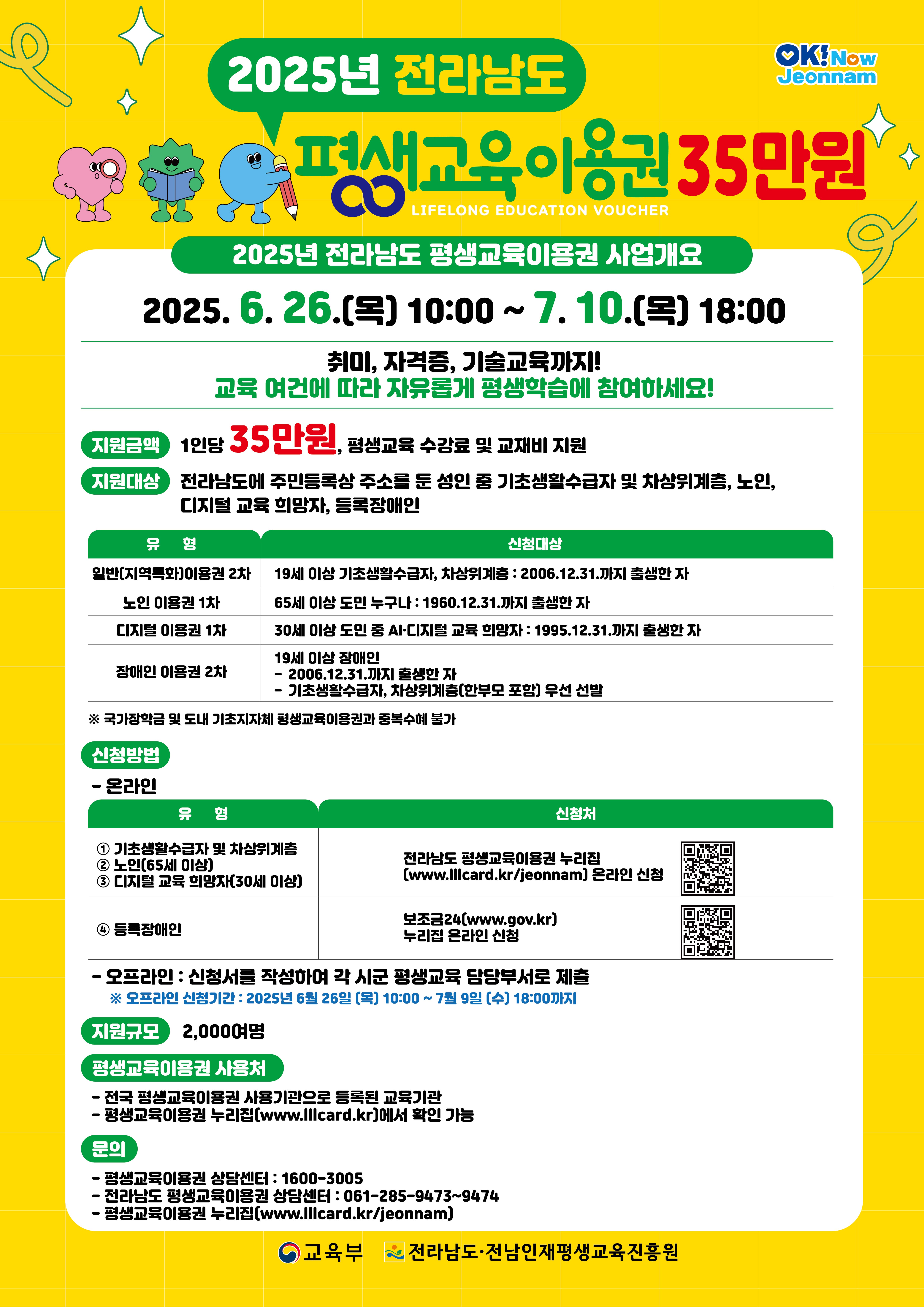 전남도 평생교육이용권 7월 10일까지 추가 모집 1